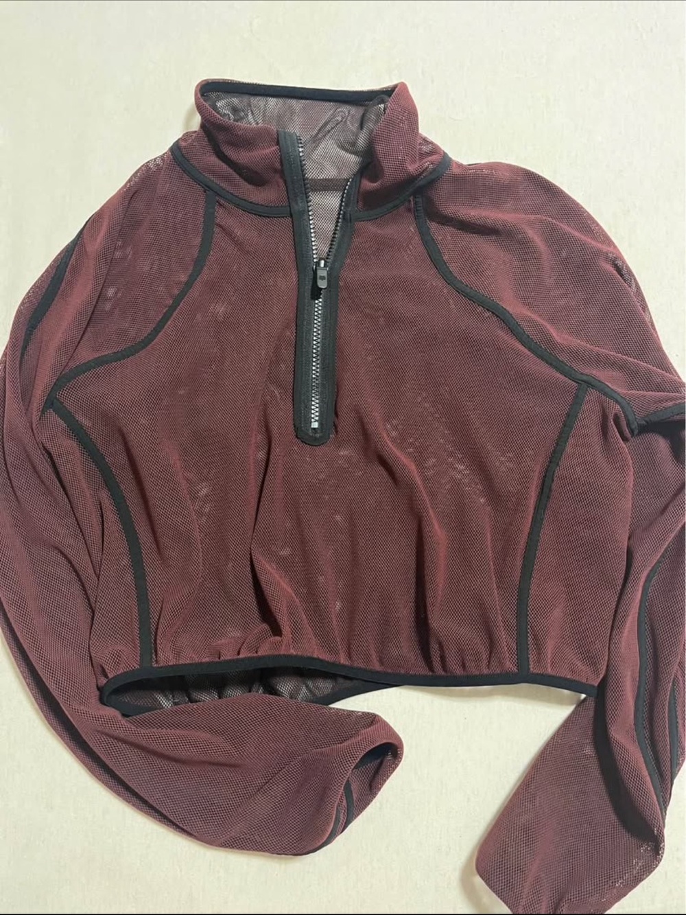 Women's Burgundy Quarter-Zip Sweater